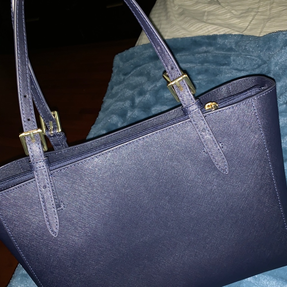 Tory Burch York navy blue tote